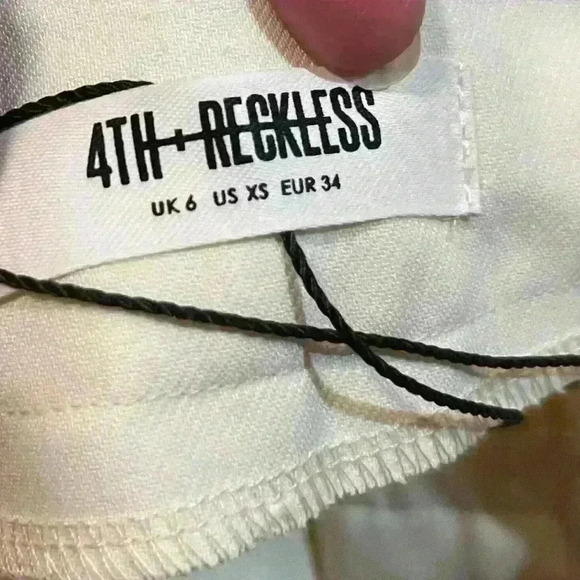 4th & Reckless new Tailored Wide Leg Pants split leg Xsmall uk 6 - Picture 7 of 10